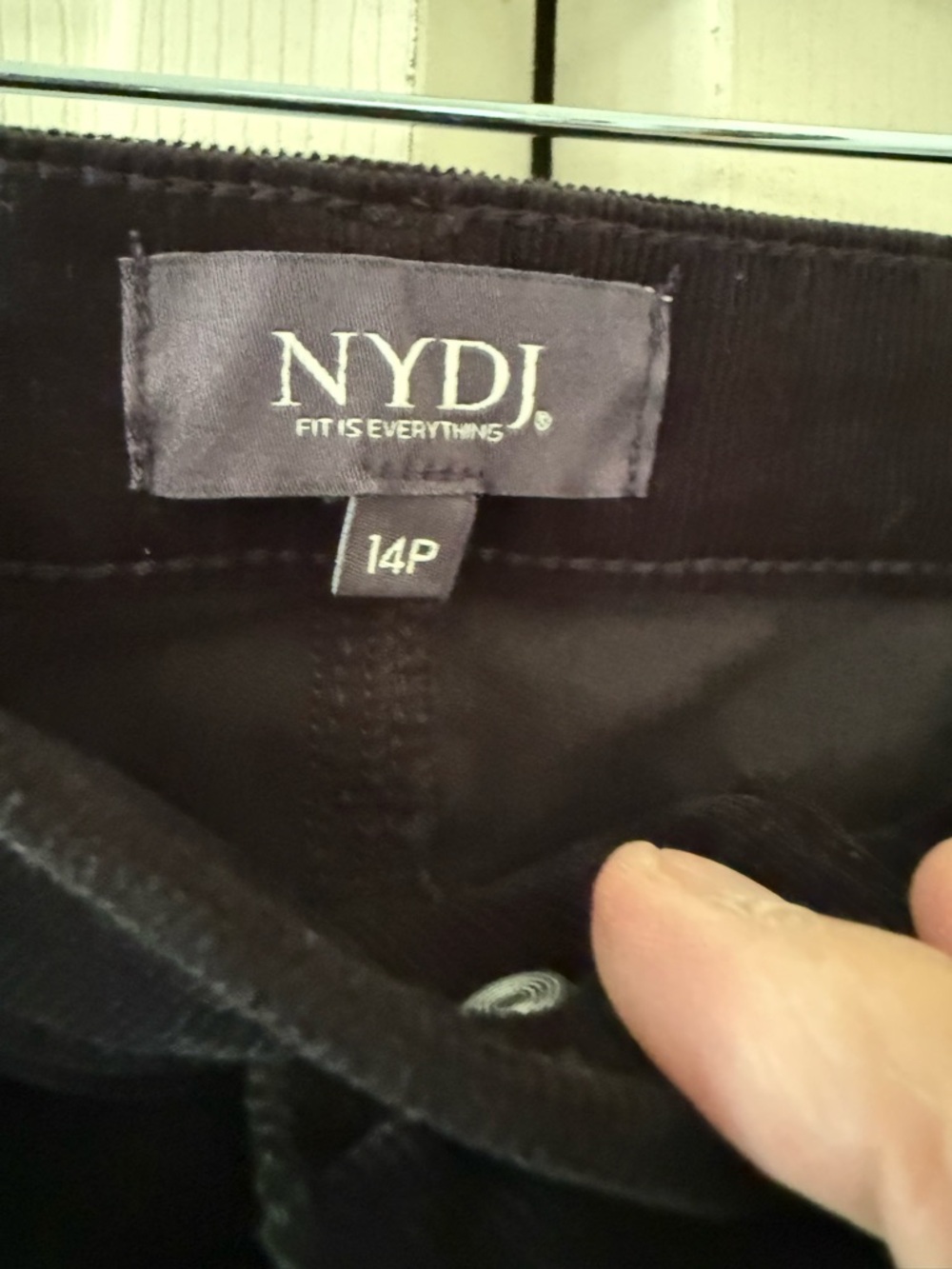 NYDJ Women's BlackTeresa Wide Leg
Corduroy  Trouser Pants 14P - Picture 3 of 9